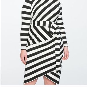 ELOQUII striped bodycon dress.